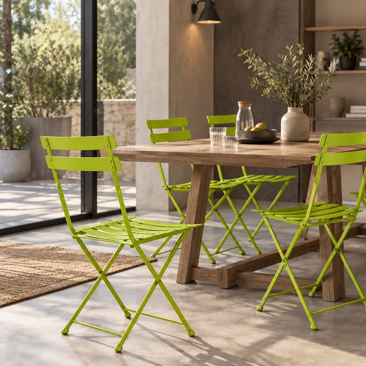 Chaise d'extérieur en métal Vert