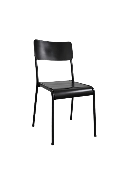 Chaise de réunion en métal noire
