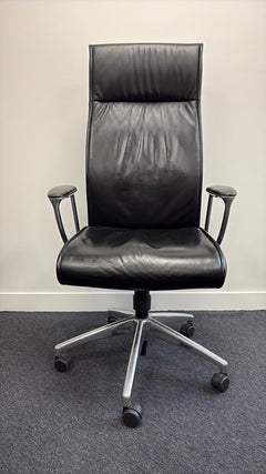 Fauteuil de bureau cuir noir - 3-4