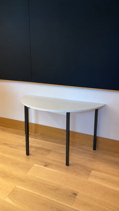 Table demi-cercle 122x60 Blanc Métal noir
