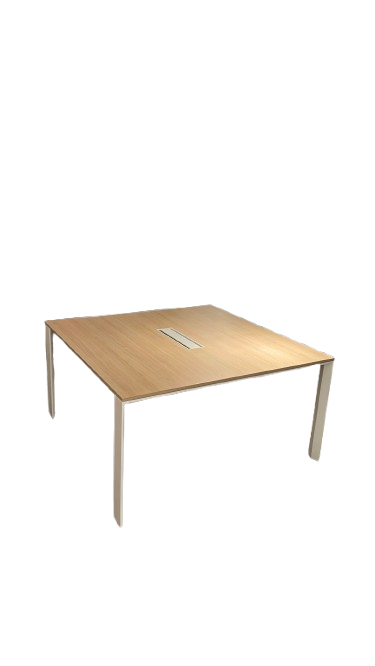 Table de réunion rectangulaire en bois et métal