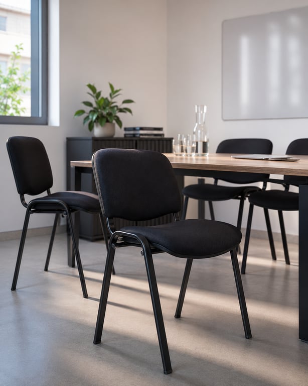 Chaise de réunion tissu noir
