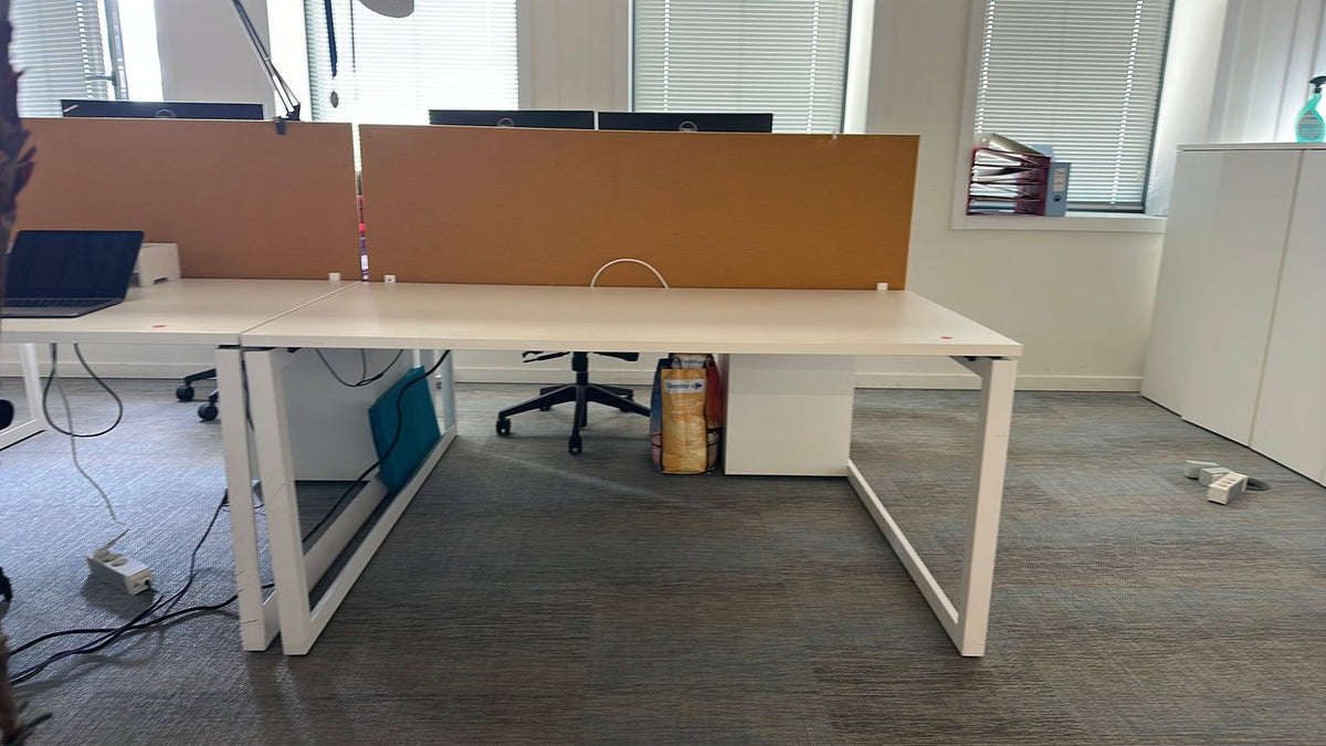 Bureau multiposte 160x160cm Blanc - face