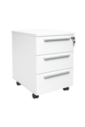 Caisson de bureau roulant 3 tiroirs blanc