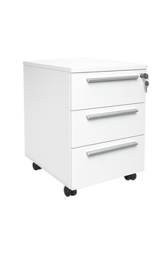 Caisson de bureau roulant 3 tiroirs blanc