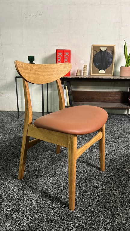 Chaise de cafétéria scandinave en cuir - 3-4