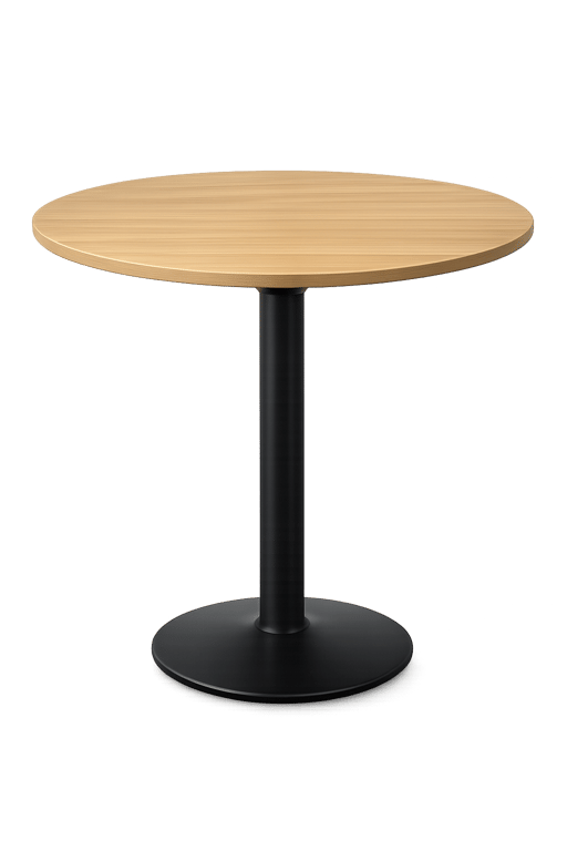 Table de réunion ronde 100x100 Bois et métal