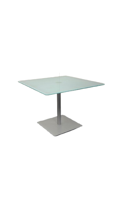 Table basse 60x60 en verre et métal