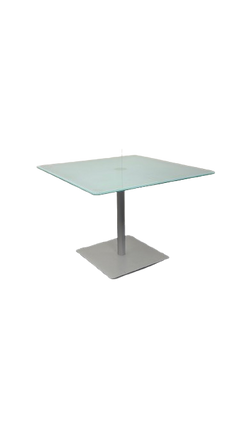 Table basse 60x60 en verre et métal
