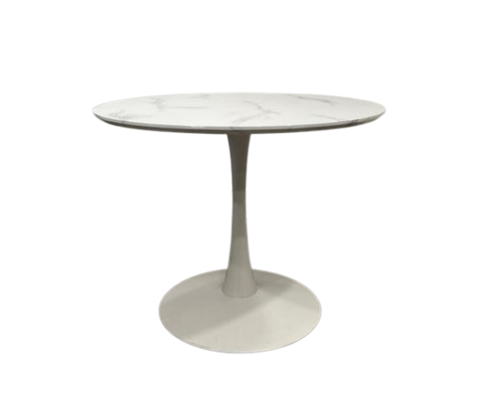 table de cafétéria ronde effet.marbre - Table de cafétéria ronde 100 cm en plastique et métal