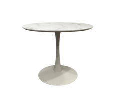 table de cafétéria ronde effet.marbre - Table de cafétéria ronde 100 cm en plastique et métal