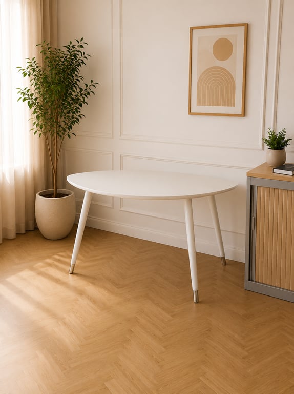 Table basse blanc mélaminé 107x53