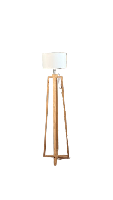 Luminaire sur pied en bois