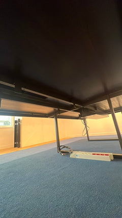 Table de réunion 330x165 chêne foncé - dessous