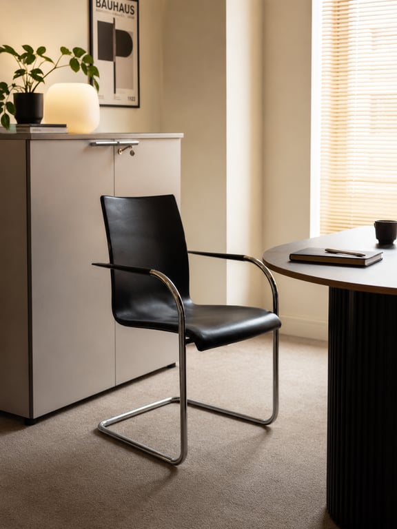 Chaise de réunion cuir noir