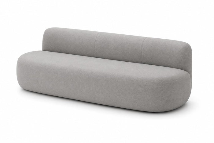 Canapé rond tissu gris clair
