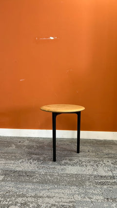 Table basse ronde bois et métal - face