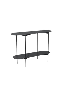 Table basse ovale noire en métal