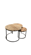 Table basse gigogne en bois et métal