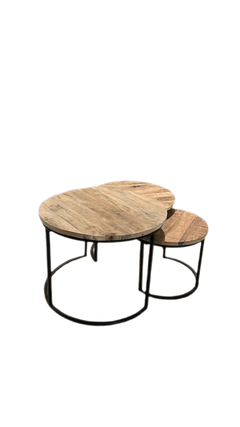 Table basse gigogne en bois et métal - 3-4