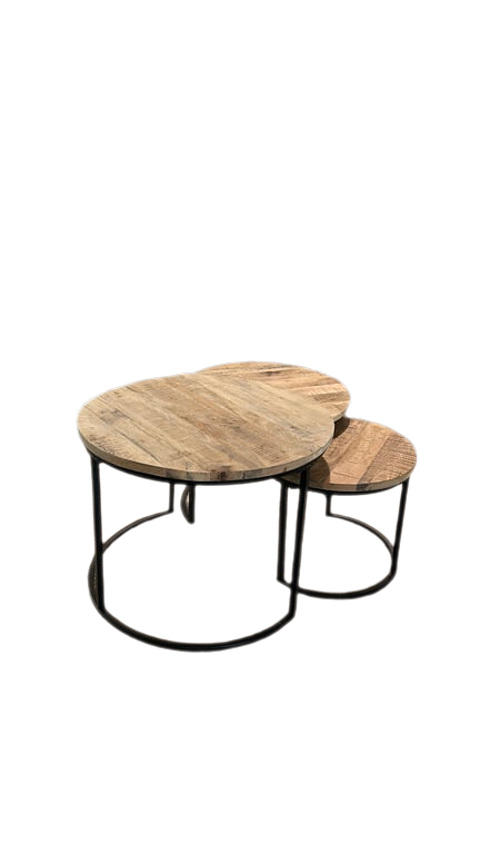 Table basse gigogne en bois et métal
