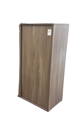 Armoire haute en mélaminé avec portes coulissantes