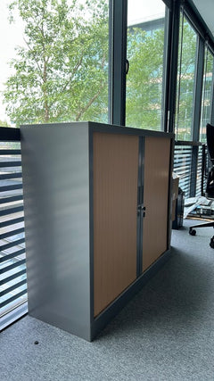 Armoire basse 2 portes coulissantes métal et plastique - 3-4