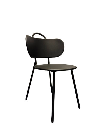 Chaise d'extérieur en métal noire