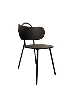 Chaise d'extérieur en métal noire
