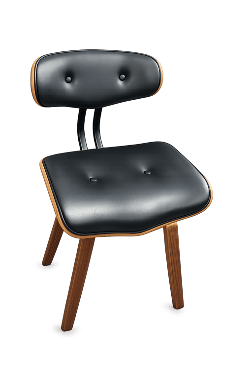 Chaise de réunion en bois et cuir/simili