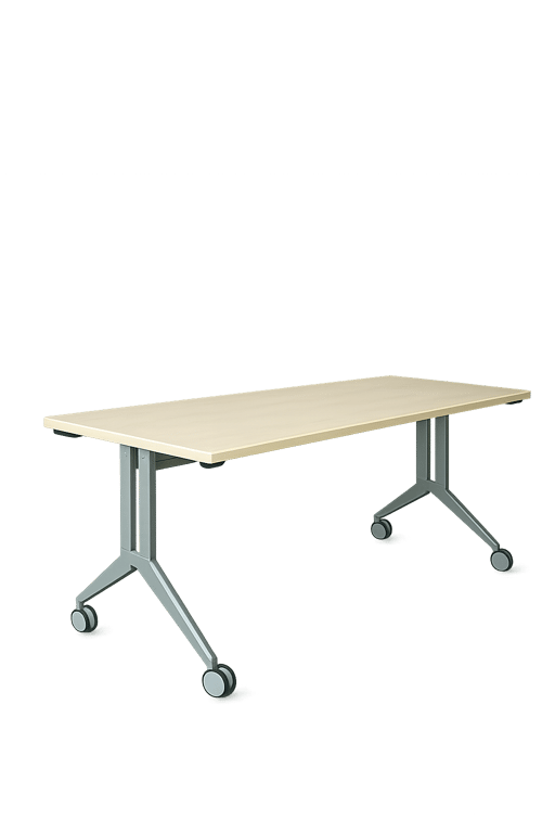 Table rectangulaire 160x75 avec roulettes rabattable