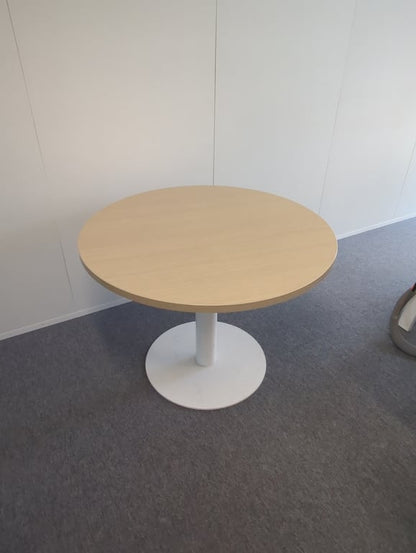 Table polyvalente ronde 100cm en métal et mélaminé