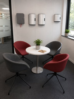 Table de réunion ronde 90x90 Blanc