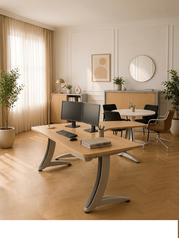 Bureau d'angle 160x160 Chêne et métal
