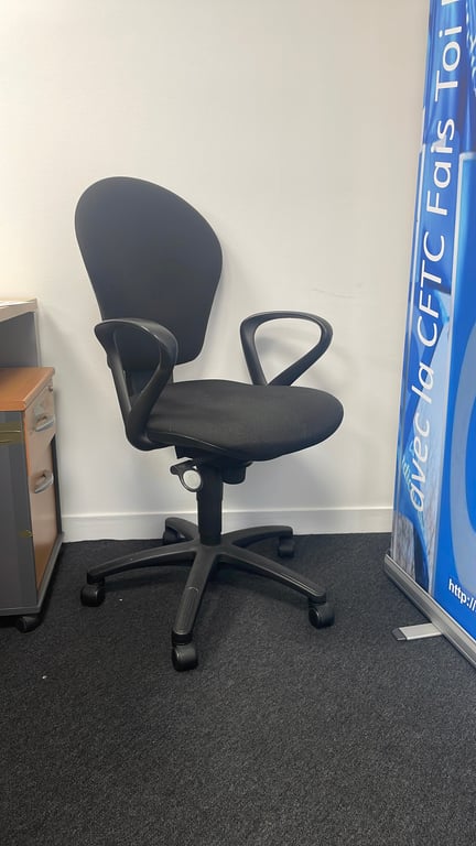 Fauteuil de bureau tissu noir - 3-4
