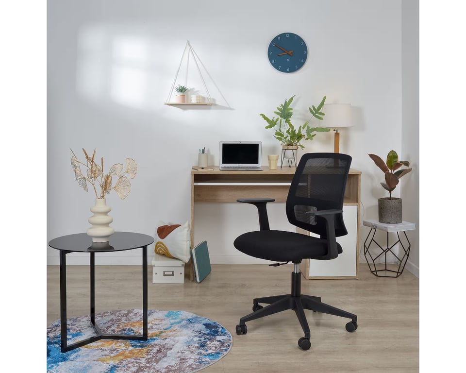 Fauteuil de bureau en tissu noir