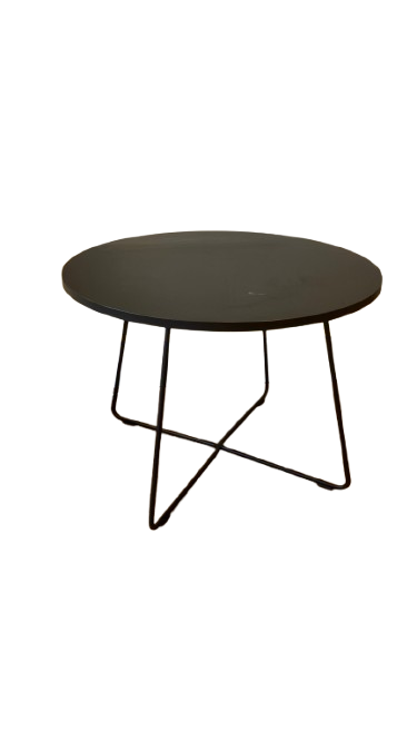 Table basse ronde en métal noire