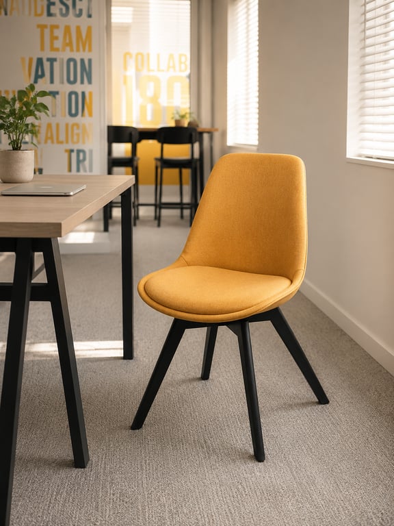Chaise de cafétéria en tissu