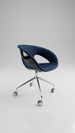 Chaise de réunion coque plastique et tissu
