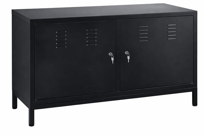 Armoire basse métal noire
