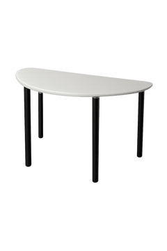 Table demi-cercle 122x60 Blanc Métal noir