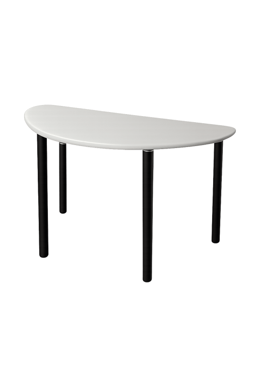 Table demi-cercle 122x60 Blanc Métal noir