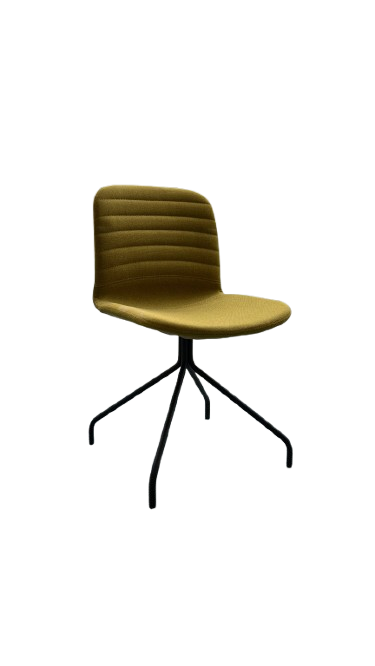 Chaise de réunion en tissu avec piètement droit