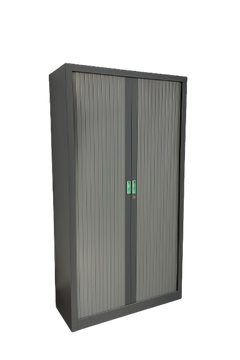 Armoire haute avec portes à rideaux et fermeture à clé