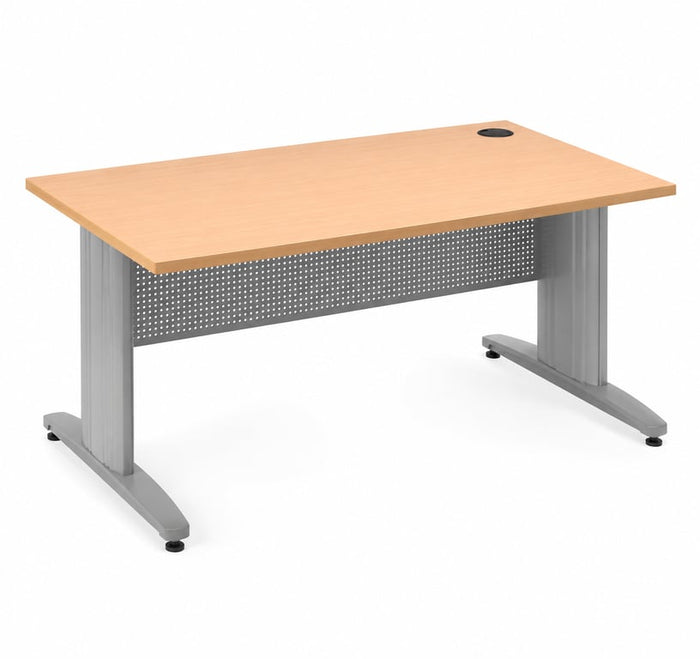 Bureau droit 160x80 avec goulotte et obturateur