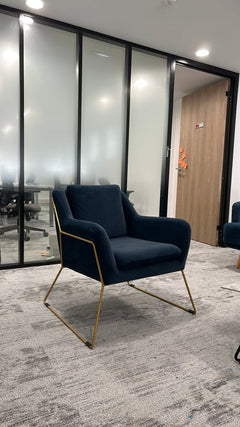 Sans marque - Fauteuil velour - Fauteuil avec accoudoirs en velour - 3-4