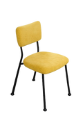 Chaise de réunion - Velours jaune et métal noir