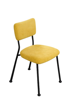 Chaise de réunion - Velours jaune et métal noir