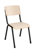 Chaise de cafétéria empilable en bois et métal
