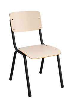 Chaise de cafétéria empilable en bois et métal